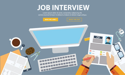 Job interview concept with business cv resume