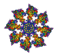 Colorful abstract mandala or floral shape