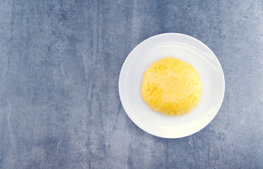 Italian traditional Polenta, porridge made from cornmeal. Mamali