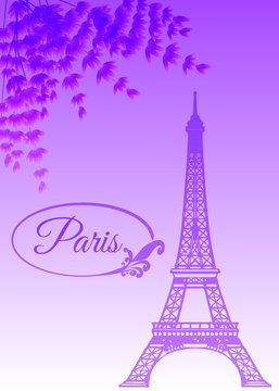 Purple Paris Wallpaper