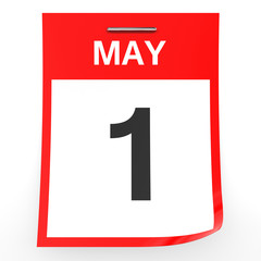 May 1. Calendar on white background.