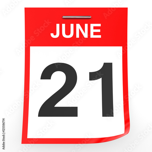 "June 21. Calendar on white background." Stock photo and royaltyfree
