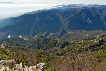 Fototapeta na wymiar Panorama of Nestos Gorge near town of Xanthi, East Macedonia and Thrace, Greece