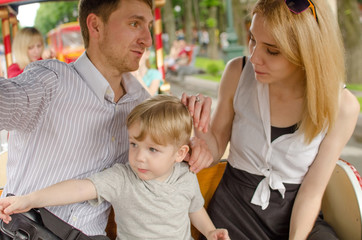 Young family is having fun in the park