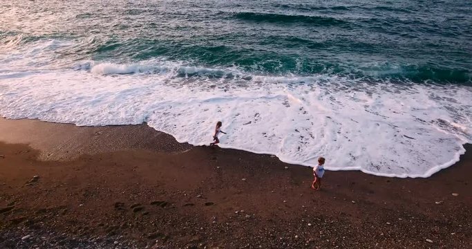 kids playing at beach