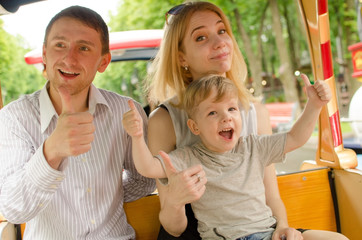 Young family is having fun in the park