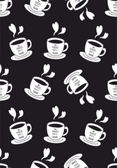 coffee cup seamless vector pattern