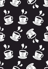 coffee cup seamless vector pattern