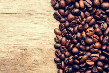 Coffee Beans roasted, can be used as a background