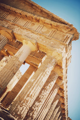View of the Valley of the Temples in Agrigento, Sicily, Italy - obrazy, fototapety, plakaty