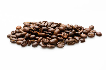 Coffee beans on white background