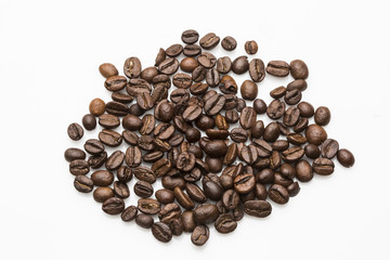 Coffee Beans roasted, can be used as a background on white