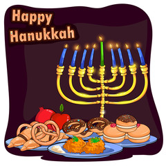 Happy Hanukkah Israel holiday greeting background
