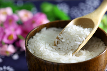 tai rice in a wooden bowl