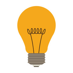 silhouette with yellow incandescent bulb vector illustration