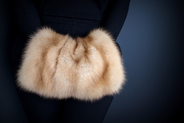  Fur clutch. Fashion. Warm soft accessory.