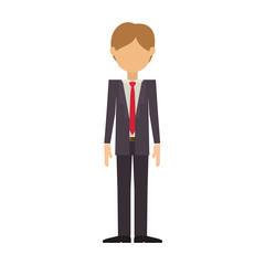 man wearing elegant suit without face vector illustration