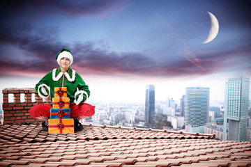 elf on roof 