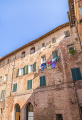 Siena, Italy. Medieval architecture in the historic center