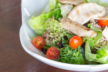Vegetable salad on plate