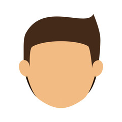 head man with brown hair without face vector illustration