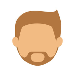 head man with beard padlock without face vector illustration