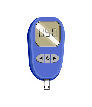 Vector image of a blood glucose monitor with normal levels