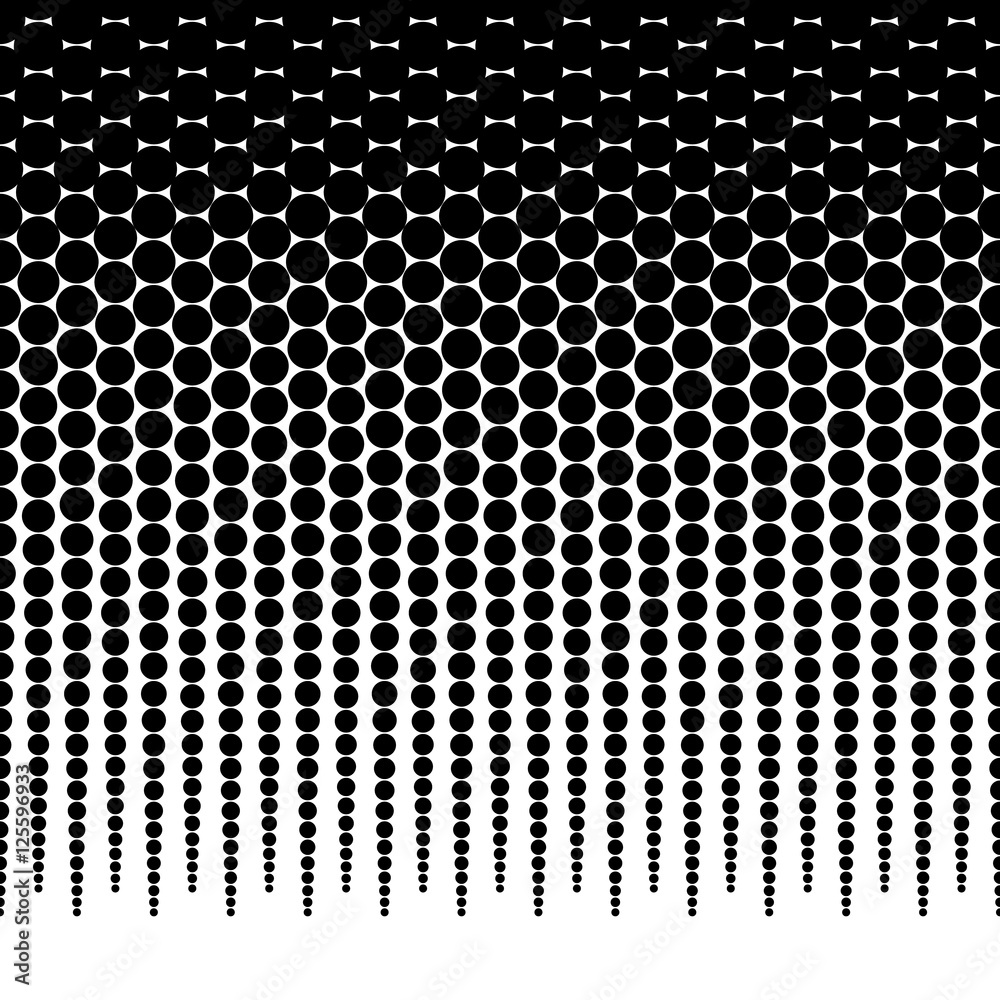 Poster Horizontally repeatable halftone background / pattern fading fro