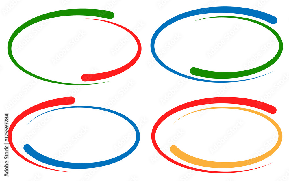 Aufkleber colorful circular frames / banner elements. set of 4 version.