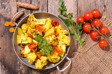 baked cauliflower and vegetable