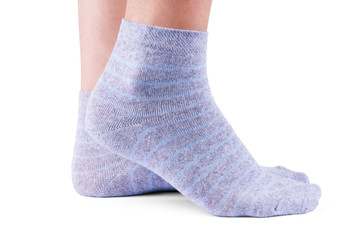 gray socks isolated on white background