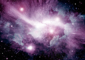 Obraz premium Stars, dust and gas nebula in a far galaxy