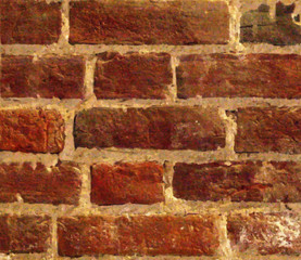 Realistic grunge vintage red brick wall background. Vector illustration