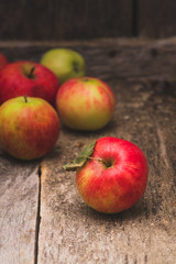 apples old wood background
