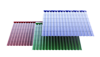 metal tile sheets 3d render isolated on white