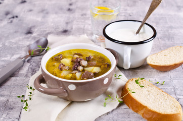 Soup with mushrooms