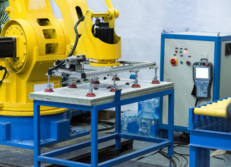 robot working in factory,Controler of robotic hand.