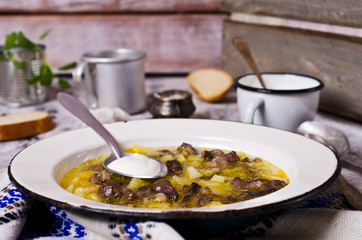 Soup with mushrooms