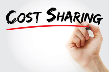 Hand writing Cost sharing with marker, concept background