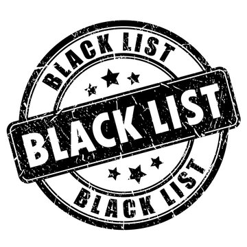 Black List Rubber Stamp