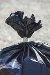 black trash bag
