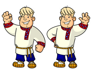 Russian young man in national costume. From a large set of similar images.