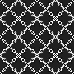 Seamless vector black and white ornament in arabian style. Pattern for wallpapers and backgrounds