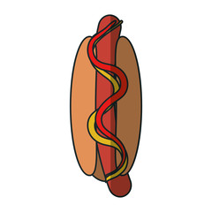 Hot dog icon. Fast food urban american and menu theme. Vector illustration