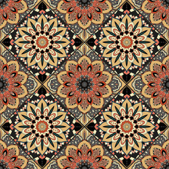 Flower Pattern Boho Brown