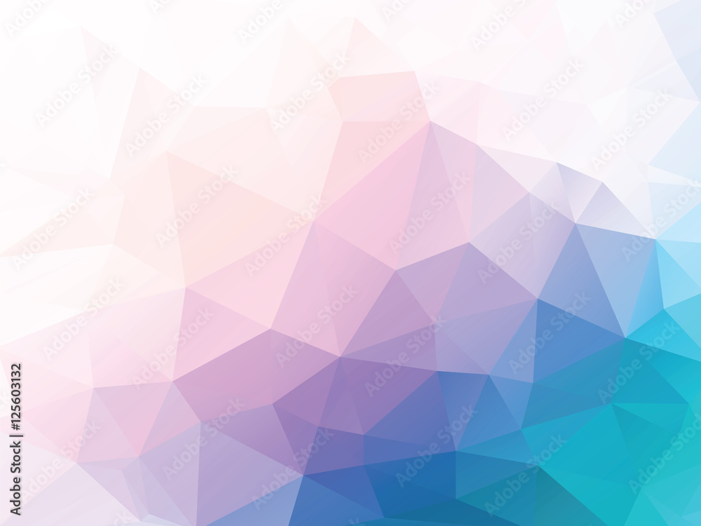 Wall mural pink blue low poly background