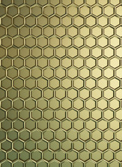 Gold hexagon honeycomb background 3D illustration