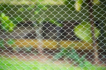 Mesh fence for pet in garden