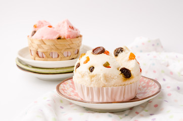 Thai dessert, Thai steamed cup cake or cotton wool cake 