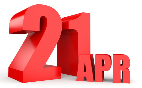 April 21. Text on white background.